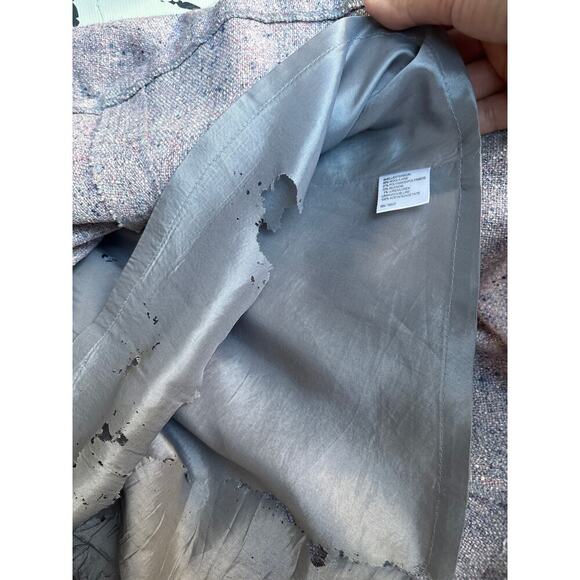 Isda & Co Lavender Gray Wool Flared Skirt Size 2 Metallic Thread - Picture 4 of 7